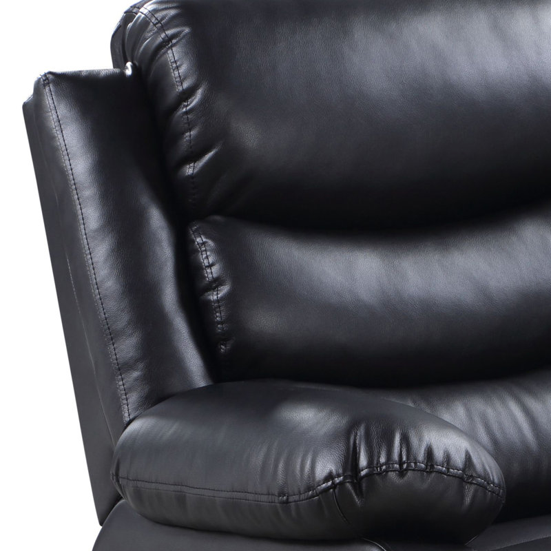 Fauteuil inclinable électrique noir avec accoudoirs coussinés, Noir