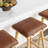 Upholstered Counter Stool with Solid Wood Frame