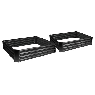 Square Galvanised Steel Raised Garden Beds - 120cm x 120cm - Silver