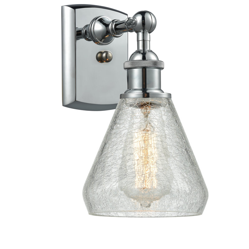 Berlin Armed Sconce, 6 Watt Vinage LED Bulb, Polished Chrome