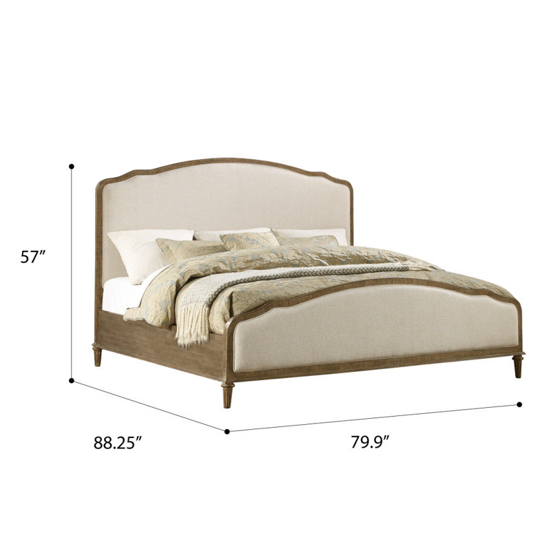 Posey Upholstered Standard Bedroom Set, King, 5 Pcs: Bed, 2 Nightstands, 2 Dressers