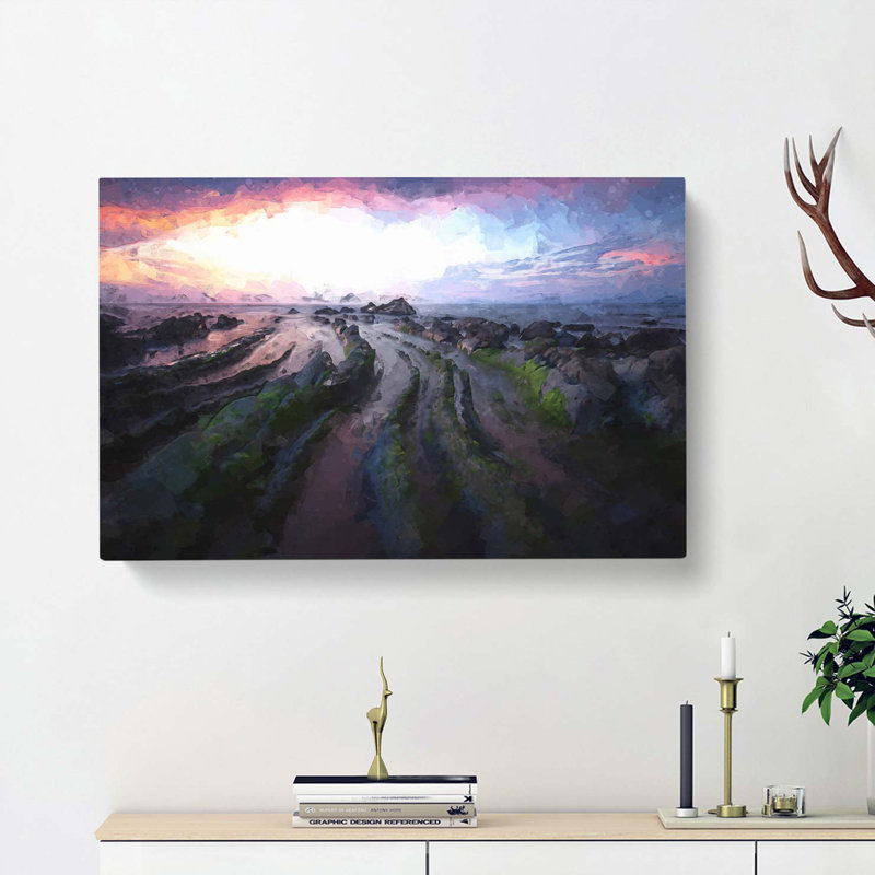 Evening In Barrika Spain In Abstract - Wrapped Canvas, 50cm H x 76cm W x 3cm D
