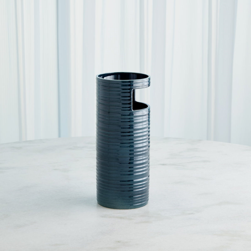 Earthenware Table Vase, 14" H x 6" W x 6" D