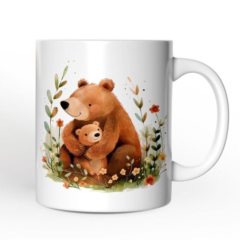 Tasse maman et bébé ours, cadeau personnalisé pour la fête des Mères avec nom
