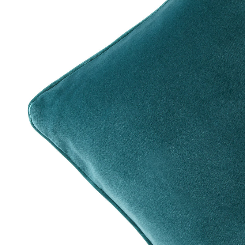 DIVAN Velvet Pillow Cover & Insert, Teal, Rectangle 13"H x 22"W