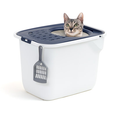 IRIS Plastic Enclosed Litter Box with Scoop
