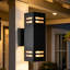 Applique murale d'extérieur en aluminium noir mat Breshawna