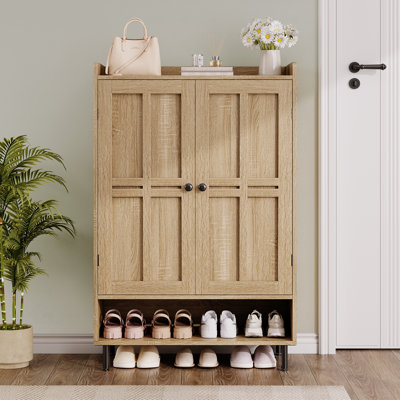 Aleatha 6-Tier 24 Pairs Shoe Cabinet With Doors And Adjustable Shelves For Entryway