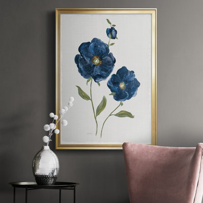 «Blue Poppies», reproduction encadrée de qualité supérieure - prête à être accrochée