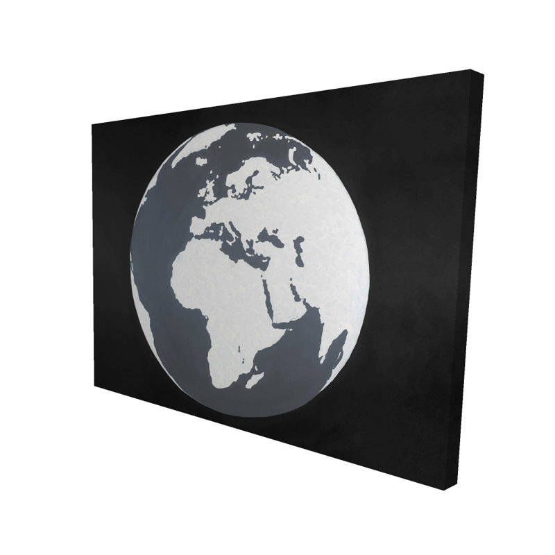 Terre - Toile blanche terre et galaxie pour la maison | Art