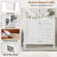 Meuble-lavabo moderne 36 po avec cadre en pin massif, porte à fermeture douce et 3 tiroirs - Armoire de rangement en céramique-921898172
