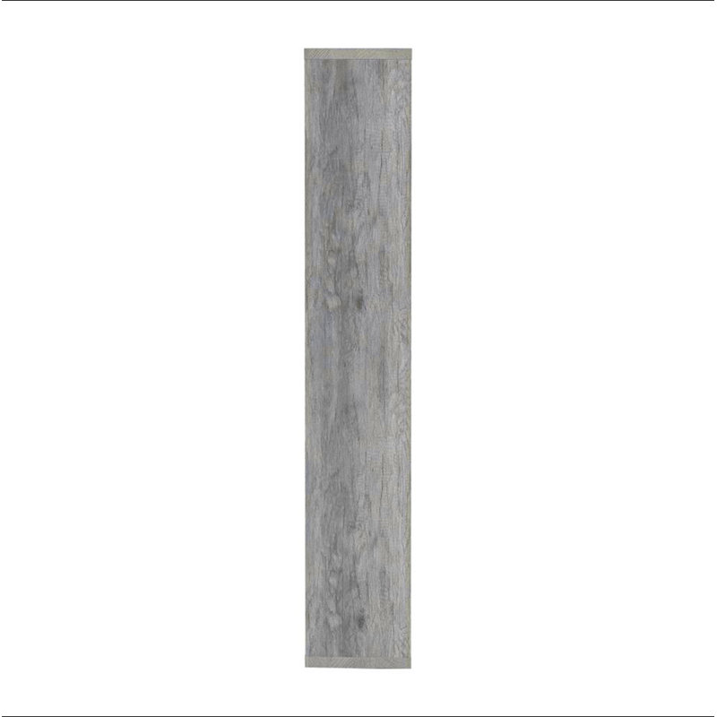 10-Shelf Geometric Bookcase in Grey Driftwood Finish, Gray
