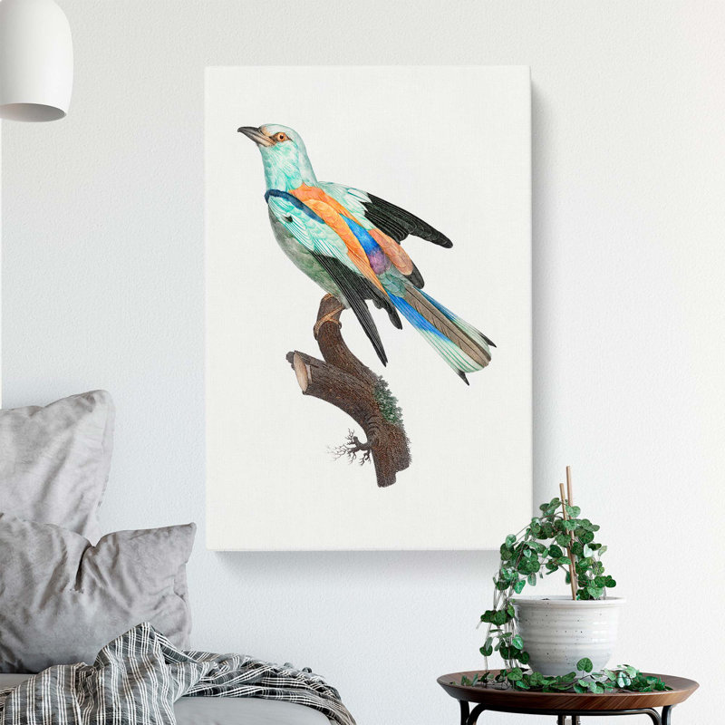 Abyssinian Roller Bird - Wrapped Canvas Painting, 76cm H x 50cm W x 3cm D