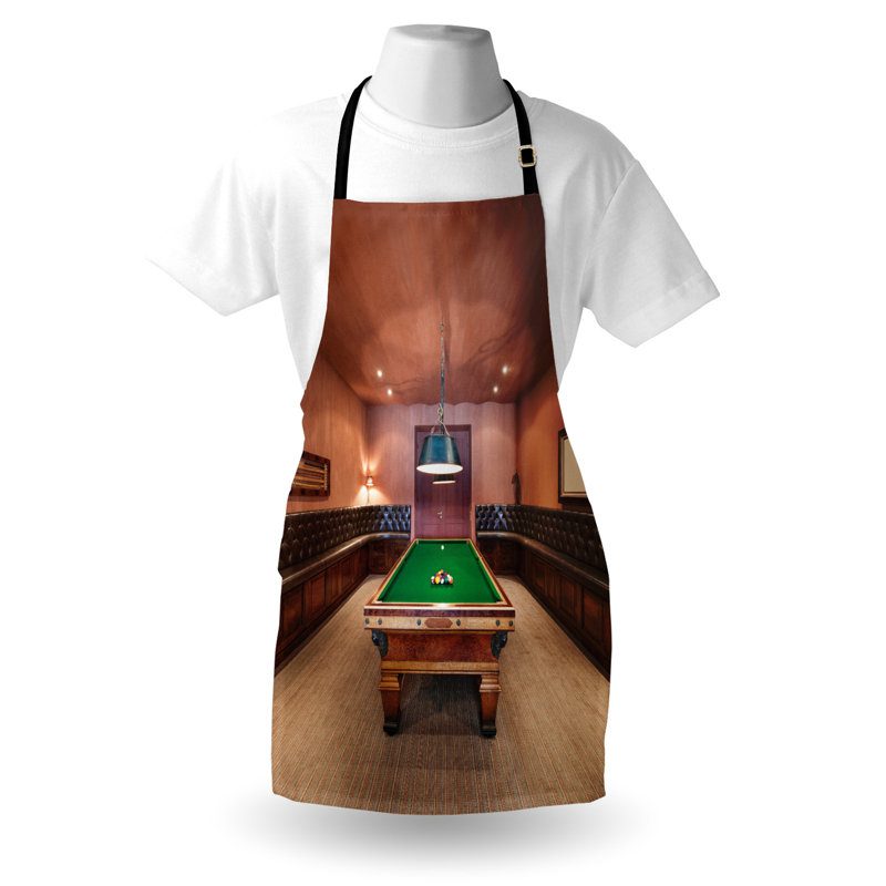 Tablier de table de billard pour adulte, préparation et saveur moderne unisexe, brun cannelle et vert