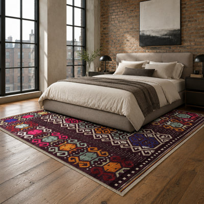 Oriental Cotton and Chenille Flatweave Area Rug