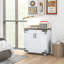 Buffet moderne avec tablette réglable et porte de grange, buffet blanc vieilli et armoire de cuisine, buffet, l 31,1 po x P 15,4 po