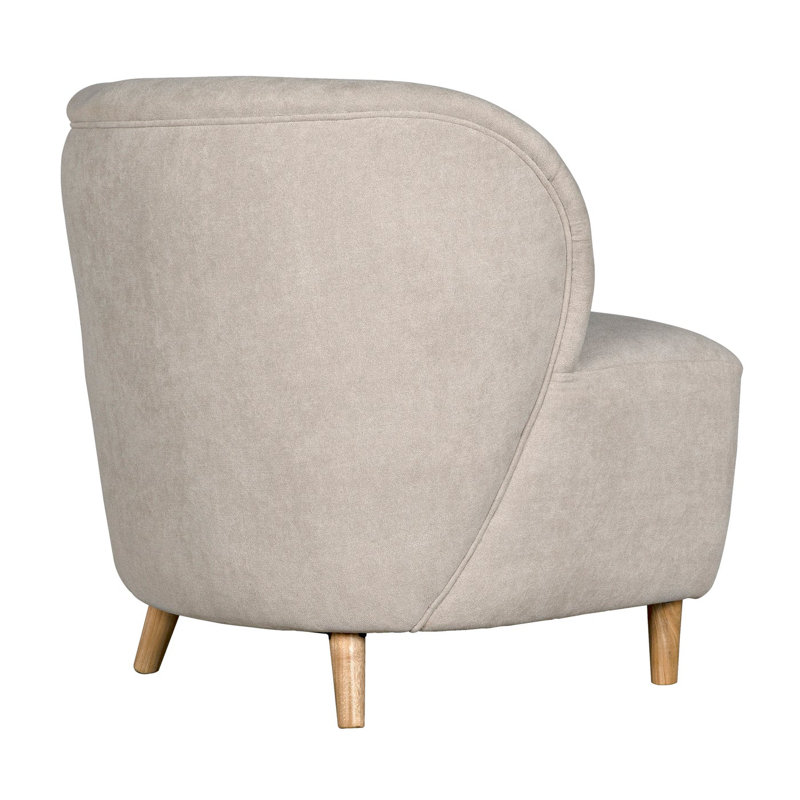 Laffont Barrel Chair, Beige, Clear