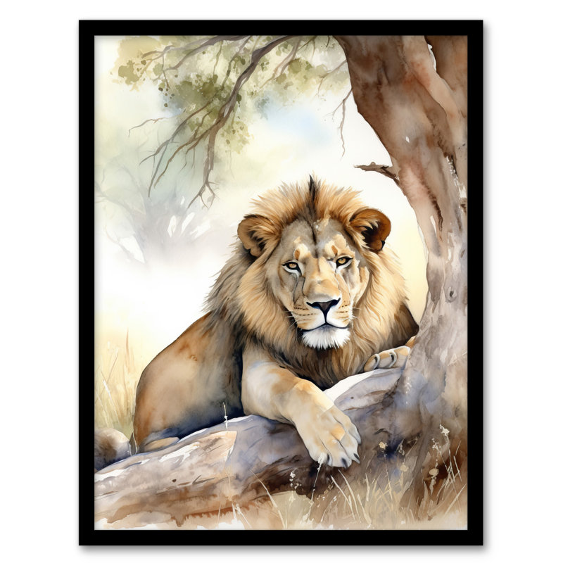 Alino Majestic Lion African Savannah - Single Picture Frame Print