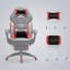 Songmics Adjustable Headrest and Reclining PC & Racing Game Chair in Black-105704047