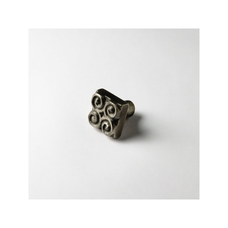 Pinwheel Bronze Square Knob, White Bronze