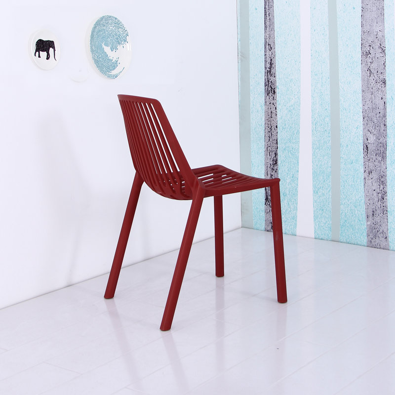 Leopoldo 17'' H Stacking Side Chair, Red