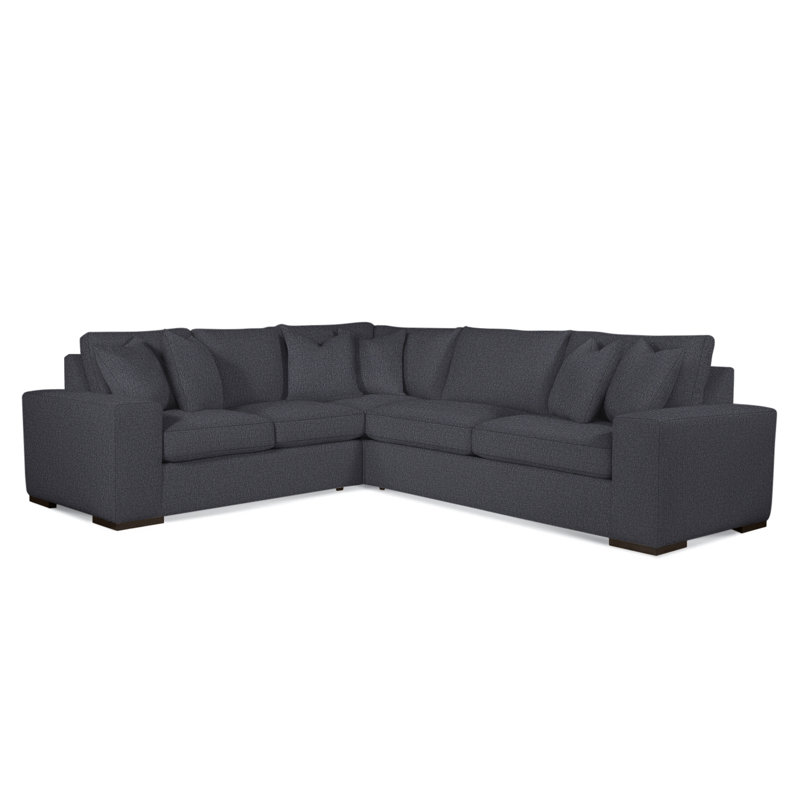 Memphis Sectional, Black, Left Hand Facing, Green Performance Fabric; 0851-54