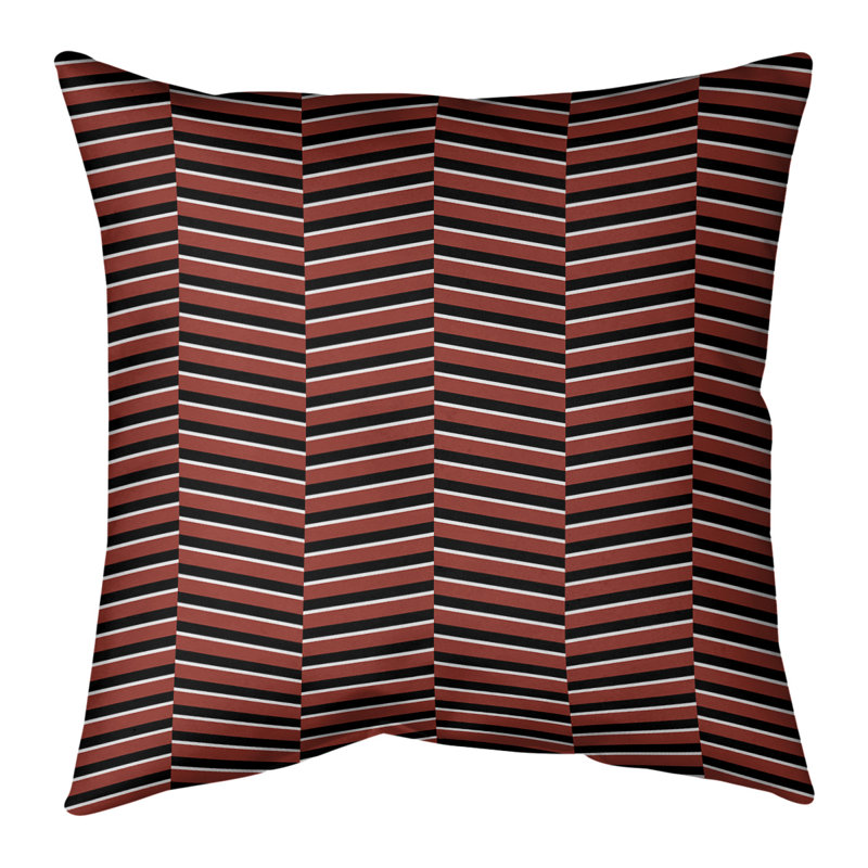 Coussin Fractured Stripes, H 20 po x l 20 po, Duvet synthétique, Rouge