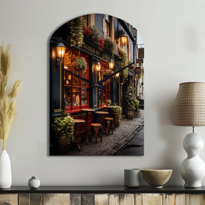 Ireland Galway City Extremely - Ireland Asymmetrical Metal Clock, Beige Arch Metal Clock Print