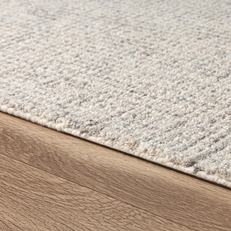 Abstract Handmade Tufted Area Rug, Runner 2'6" x 8', Rust/Beige
