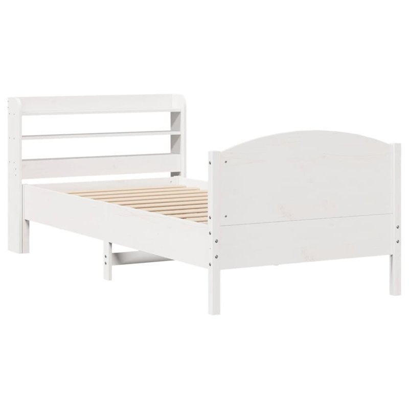 Mahalia Solid Wood Bed Frame, 100 x 200 cm, White