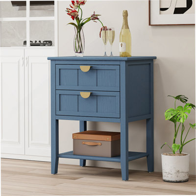 Charyl Wood 3 Drawers Cabinet,Nightstand,American Furniture,Suitable for Bedroom, Living room, Study by Charlton Home