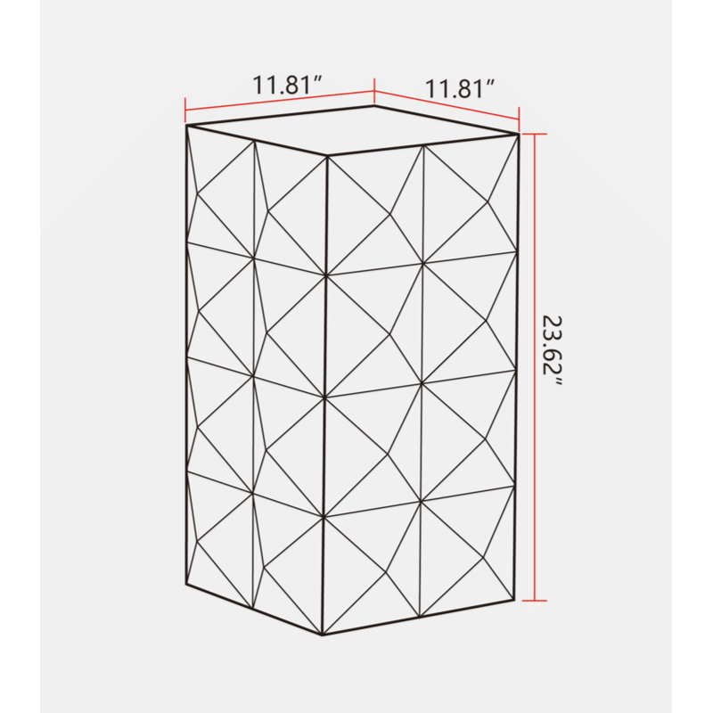 23.62"Height Three-Dimensional Embossed  Pattern Design Retro Side Table Retro Furniture