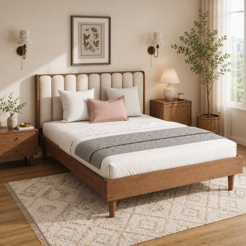 Base de lit en bois Wheat Modern