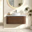 Pre-assembled Bathroom Vanity with Oval Striped Ceramic Basins, Side Towel Rack-880043019-880043024-880043038