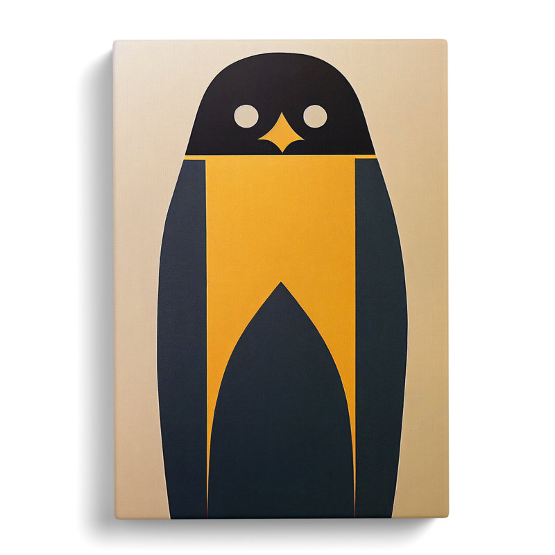 Penguin Abstract Art No.5 - Wall Art, 76cm H x 50cm W x 3cm D, Wrapped Canvas, No Matte