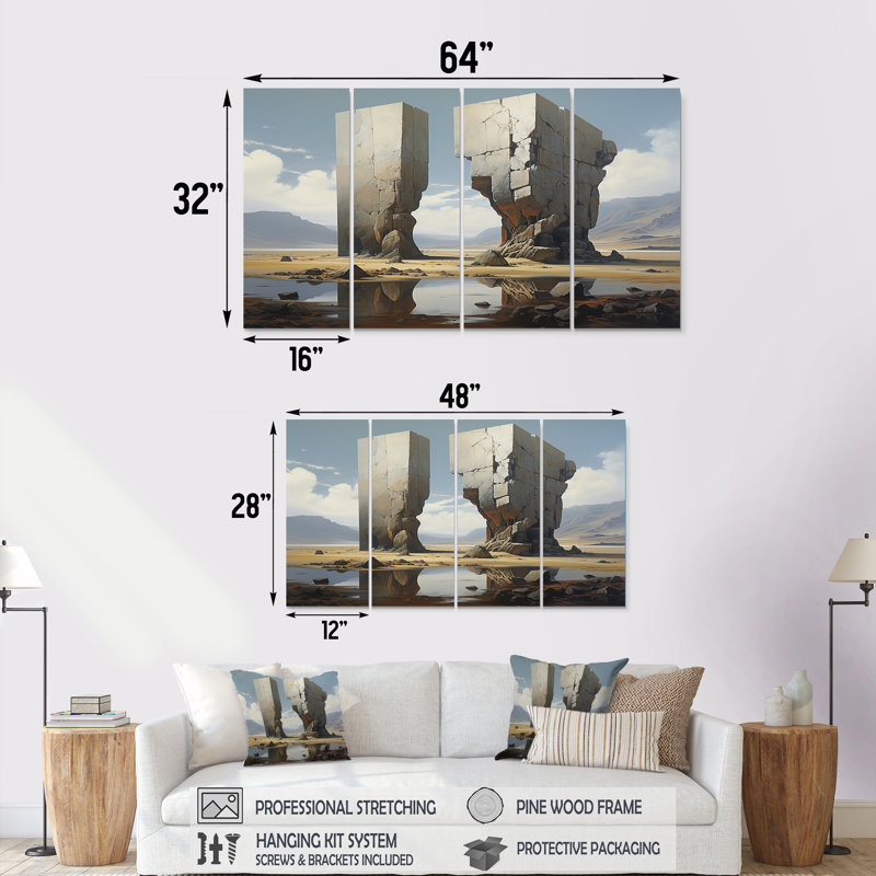 «Mind-Blowing», art mural 4 pièces, H 32 po x l 64 po
