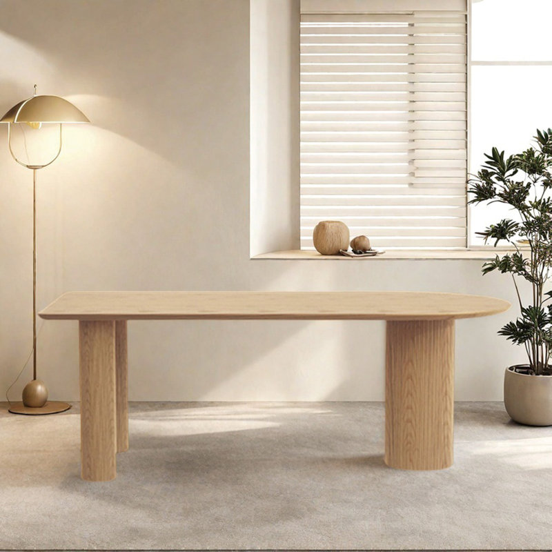 Multi-functional solid wood dining table, 29.52"H x 86.61"L x 35.43"W