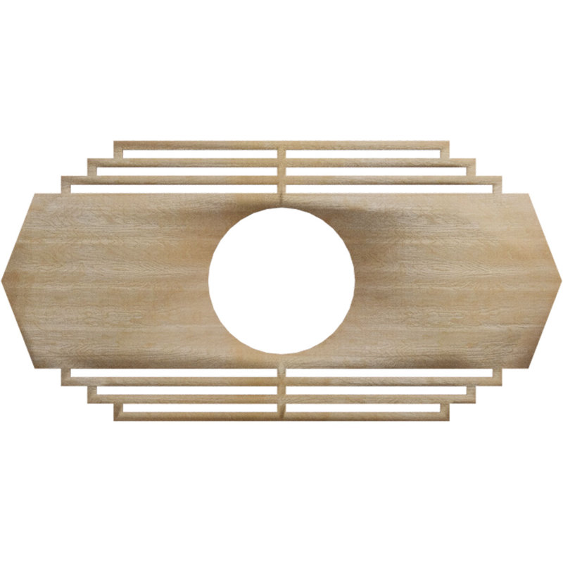 Médaillon de plafond en bois Chrysler, Bouleau, H 15 po x l 30 po x P 0,38 po