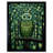 Sage Green Owl Illustration Perched Geometric Forest Night - Single Picture Frame Print