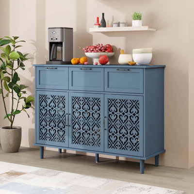 Wood Console Table with 3 Drawers,3Doors