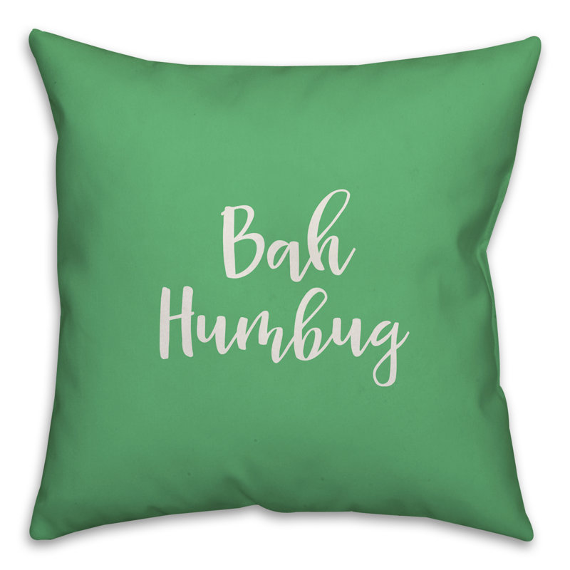  Coussin Bah Humbug, Vert clair, Coussin décoratif