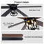 Ventilateur de plafond rustique de 152 cm (60 po) avec cage, éclairage et télécommande, moteur CC réversible à 6 vitesses.-944731985