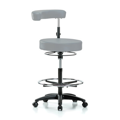 PERCH Height Adjustable Dental Stool with Procedure Arm and Foot Ring | High Bench Height 24.5-32"