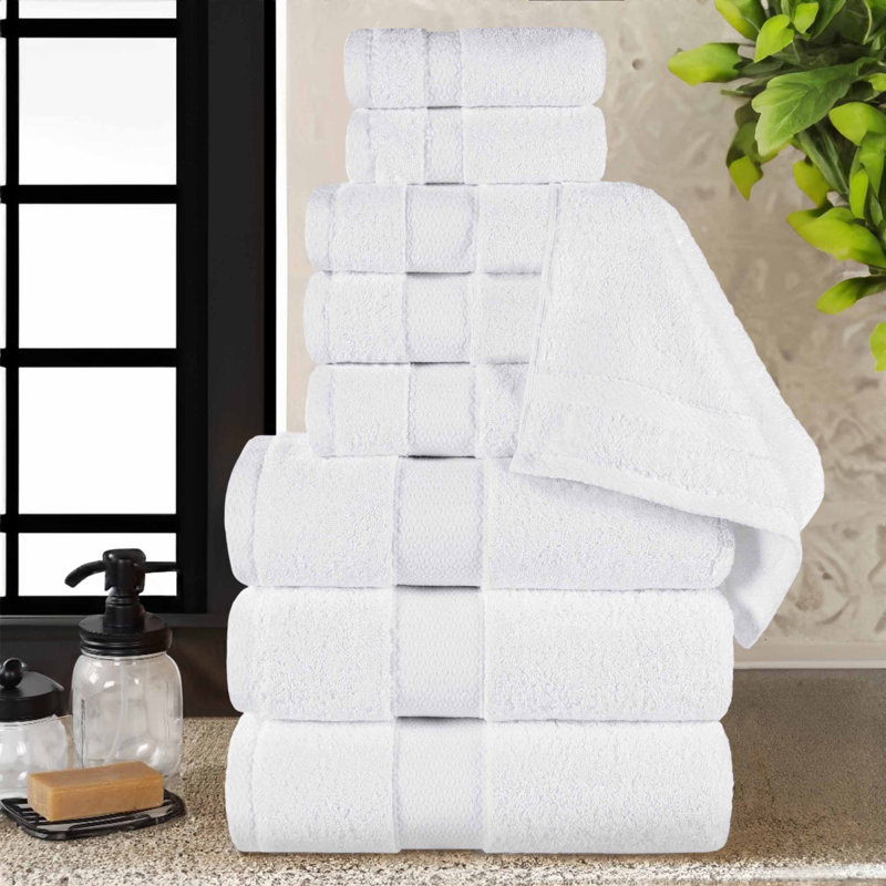 Ensemble de serviettes en coton égyptien 9 pièces Niles, Blanc