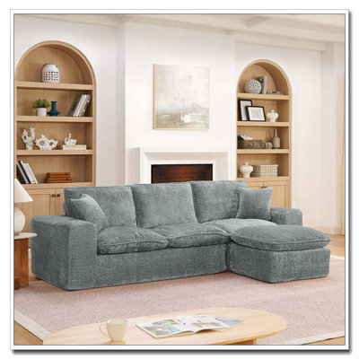 107'' Modern Boucle L-shaped Sectional Sofa