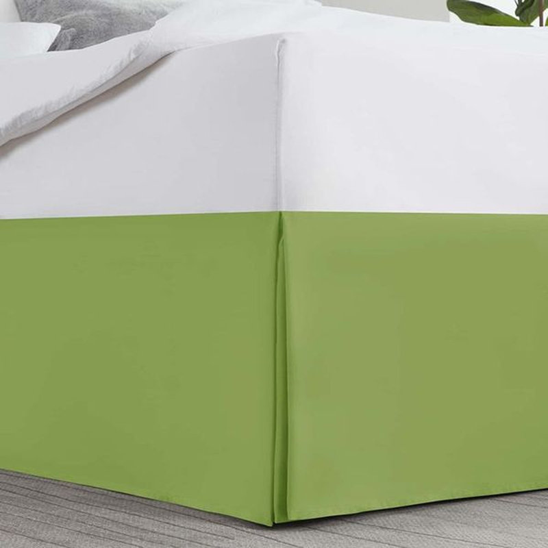 Luxury Pleated 14" Bed Skirt, Garden Green, Twin XL