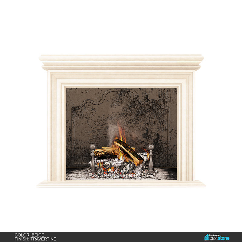 Grand Palermo Fireplace Surround, Beige Travertine