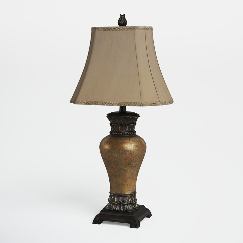 Lampe de table 30 po Fullilove, Bronze / ambre, Brun clair