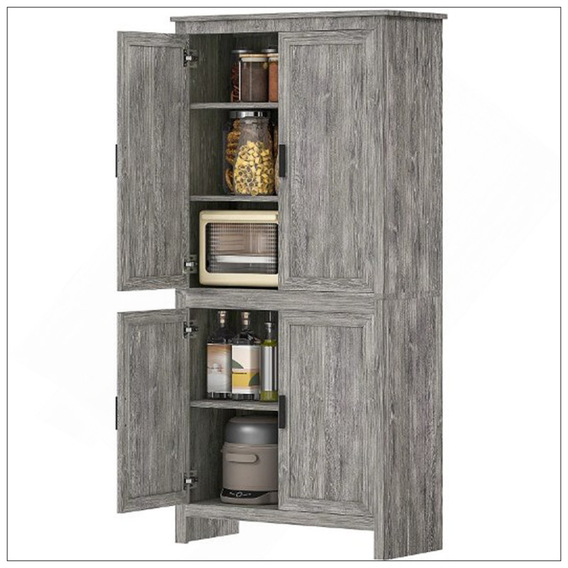 Armoire de rangement autoportante, garde-manger avec tablettes réglables, pour la maison, Gris délavé