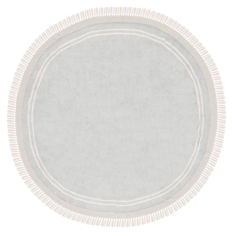 Tapis bleu clair / ivoire Easy Care 211, Rond 6 pi